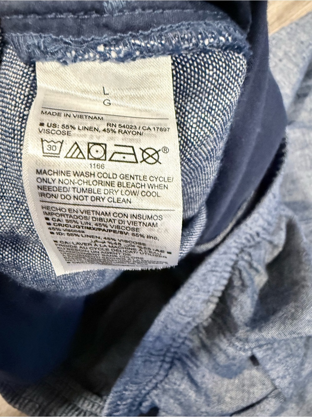 Old Navy Heathered Navy Elastic Waist Linen Chinos - Picture 9 of 10